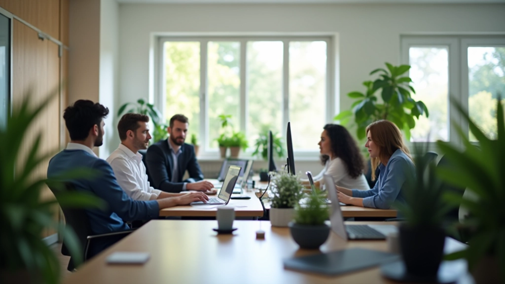 Espace de coworking moderne avec postes de travail