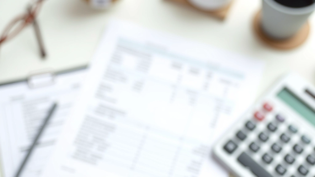 Reçus, calculatrice et factures organisés sur un bureau blanc, planification budgétaire