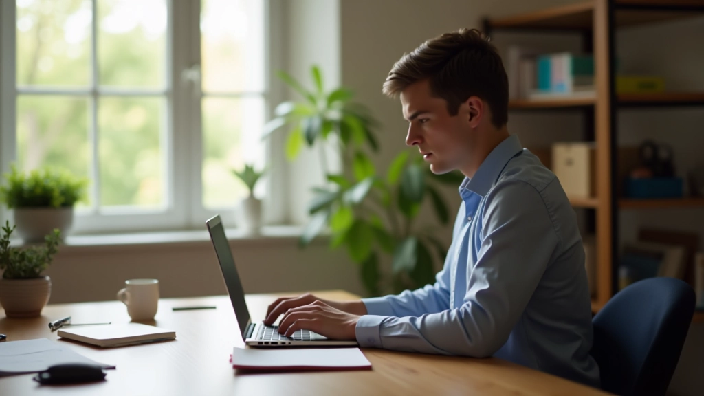 Télétravailleur travaillant à domicile